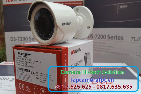 Camera Hikvision DS-2CE16C0T-IRP 1MP Chống nước, thân trụ, HD 720P