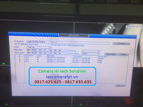 Chép dữ liệu từ camera Kbvision qua USB hay HDD Box