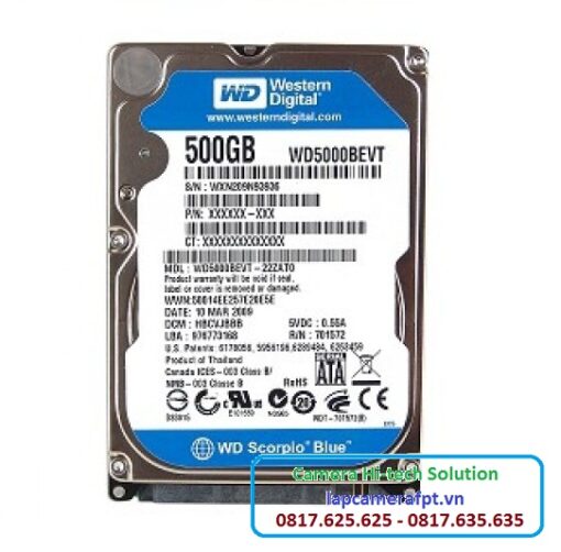 Ổ cứng HDD Laptop WD Blue 500GB 2.5" WD5000LPCX