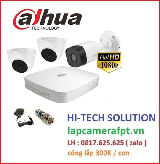 Trọn bộ 3 camera Dahua 2MP 1080P giá rẻ ( D2116-V)