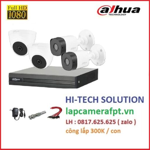 Trọn bộ 4 camera Dahua 2MP 1080P giá tốt ( D2302-Z)