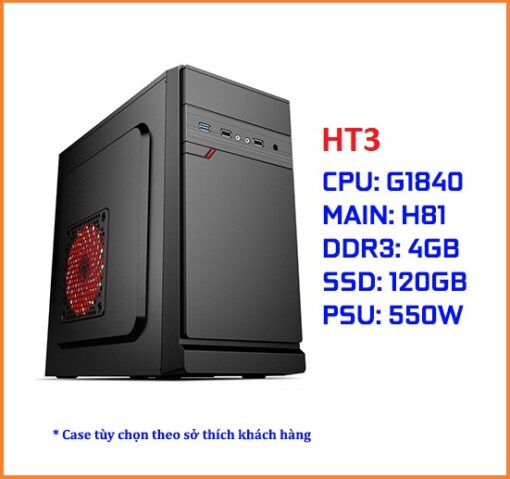 Cấu hình máy tính văn phòng HT3 (G1840/ASUS H81/DDR3 4G/SSD 120G/550W/Case Mini)