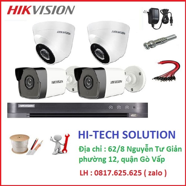 Bảng giá lắp bộ 4 mắt camera IP Hikvision