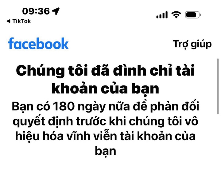 Facebook lại tiếp tục quét đình chỉ 180 ngày